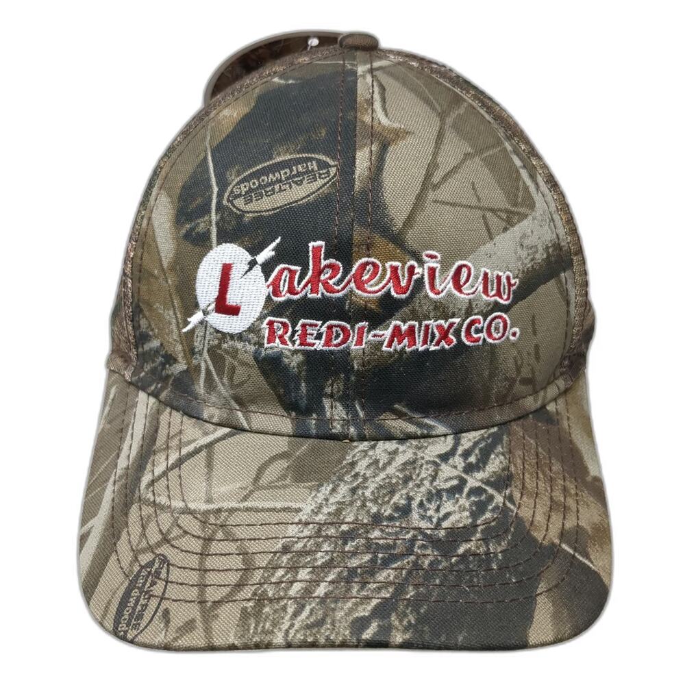 Paramount Trucker Hat Brown OSFM Camo Mesh Snapback Lakeview Redi-Mix Co Logo